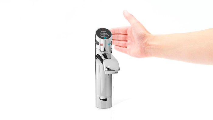 No contact necessary with the new Zip HydroTap Touch Free Wave